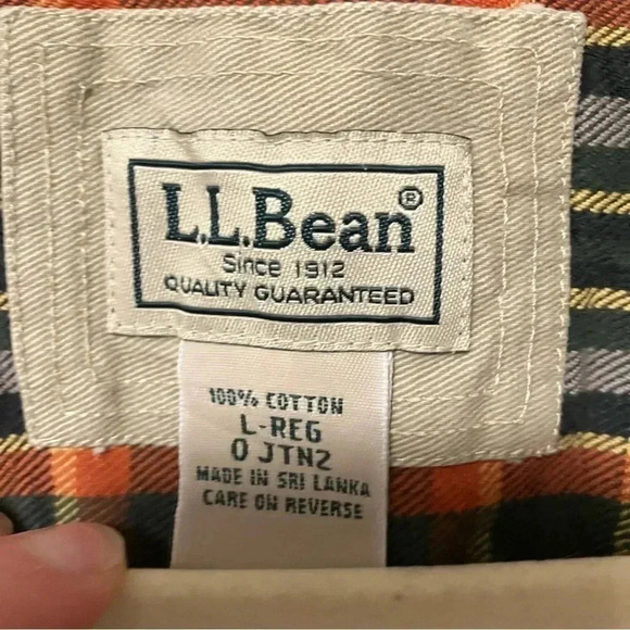 L.L. Bean plaid 100% heavy cotton elbow patches button down  shirt - Picture 4 of 4